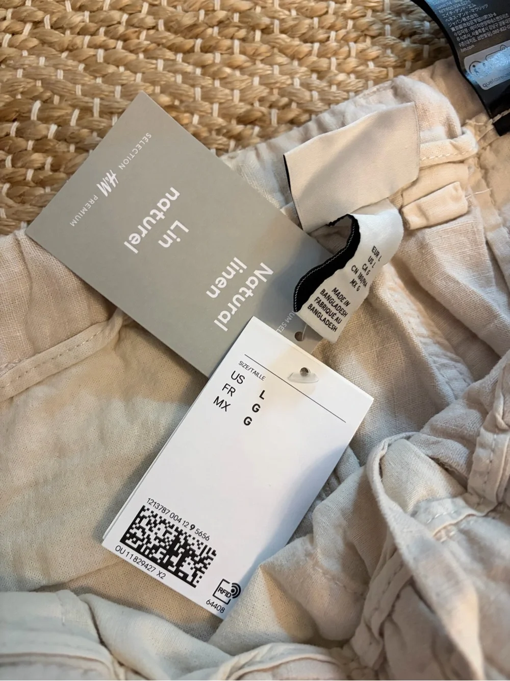 H&M Linen Blend Pants in Natural - NWT